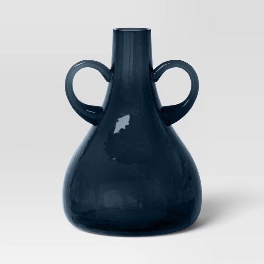 Blue Glass Vase with Handles –‎ Threshold Sculptural Decor, Target 2024